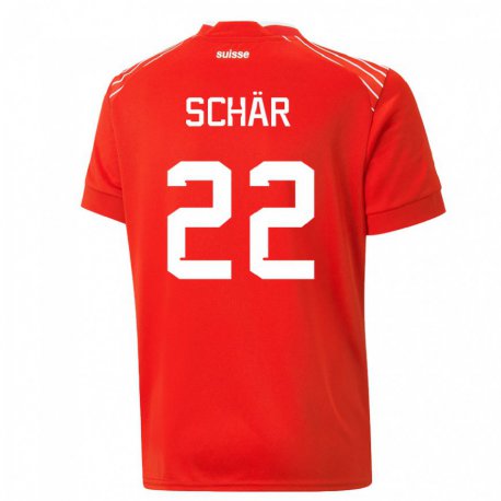 Kandiny Niño Camiseta Suiza Fabian Schar #22 Rojo 1ª Equipación 22-24 La Camisa Chile