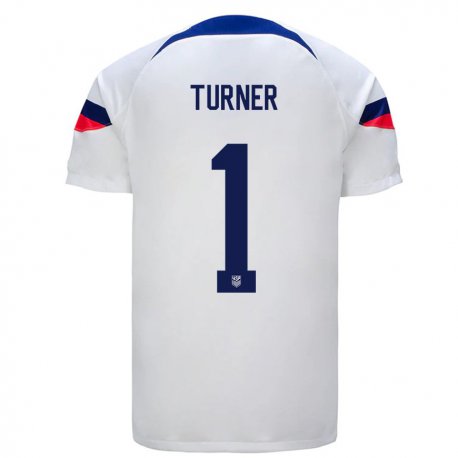 Kandiny Niño Camiseta Estados Unidos Matt Turner #1 Blanco 1ª Equipación 22-24 La Camisa Chile