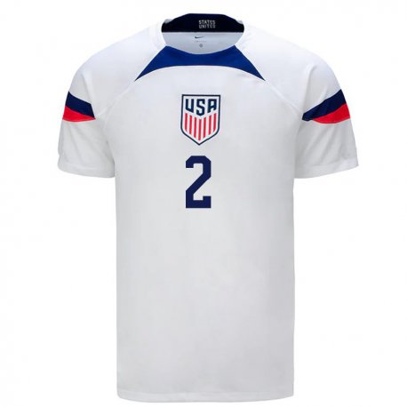 Kandiny Niño Camiseta Estados Unidos Sergino Dest #2 Blanco 1ª Equipación 22-24 La Camisa Chile