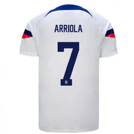 Kandiny Niño Camiseta Estados Unidos Paul Arriola #7 Blanco 1ª Equipación 22-24 La Camisa Chile