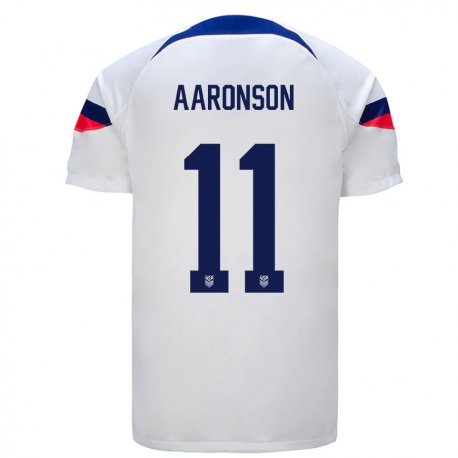Kandiny Niño Camiseta Estados Unidos Brenden Aaronson #11 Blanco 1ª Equipación 22-24 La Camisa Chile