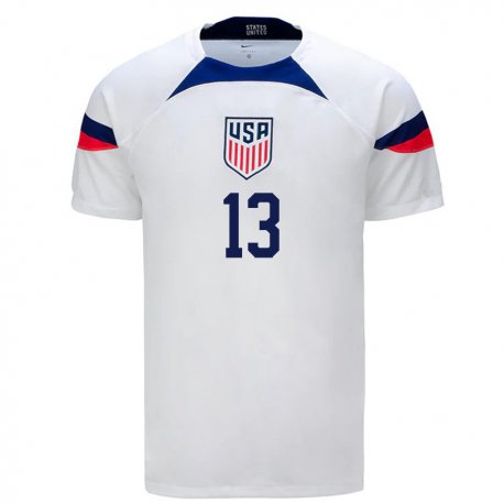 Kandiny Niño Camiseta Estados Unidos Jordan Morris #13 Blanco 1ª Equipación 22-24 La Camisa Chile