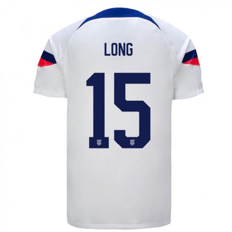 Kandiny Niño Camiseta Estados Unidos Aaron Long #15 Blanco 1ª Equipación 22-24 La Camisa Chile