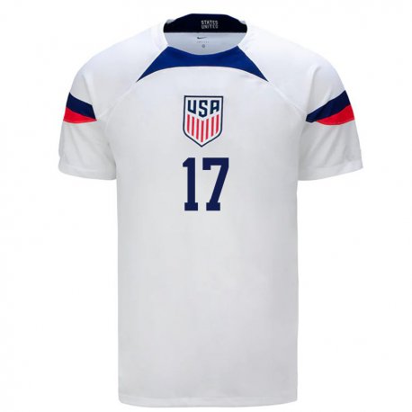 Kandiny Niño Camiseta Estados Unidos Malik Tillman #17 Blanco 1ª Equipación 22-24 La Camisa Chile