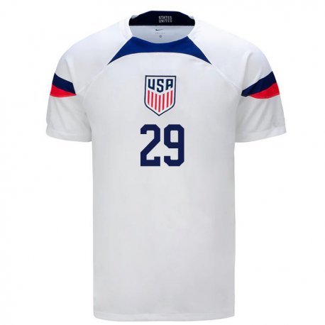 Kandiny Niño Camiseta Estados Unidos Joseph Scally #29 Blanco 1ª Equipación 22-24 La Camisa Chile