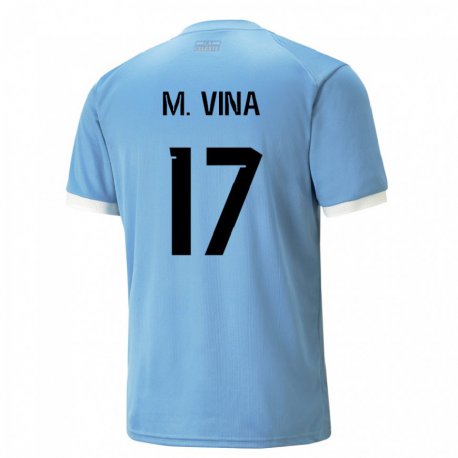 Kandiny Niño Camiseta Uruguay Matias Vina #17 Azul 1ª Equipación 22-24 La Camisa Chile