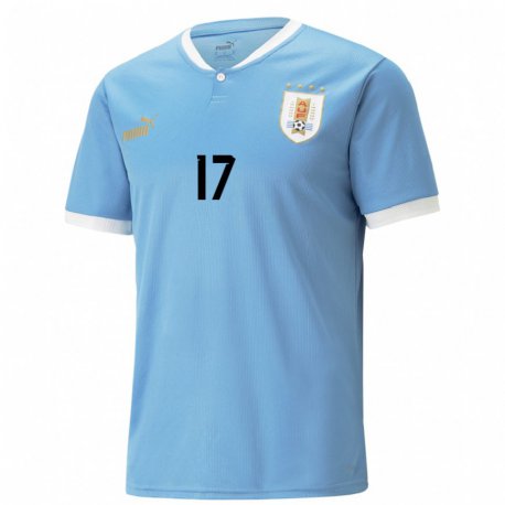 Kandiny Niño Camiseta Uruguay Matias Vina #17 Azul 1ª Equipación 22-24 La Camisa Chile