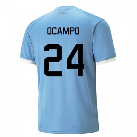 Kandiny Niño Camiseta Uruguay Brian Ocampo #24 Azul 1ª Equipación 22-24 La Camisa Chile