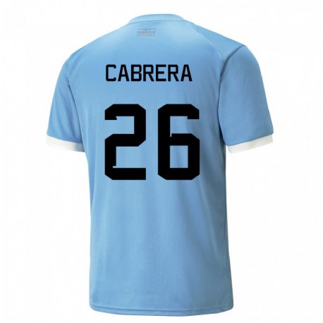 Kandiny Niño Camiseta Uruguay Leandro Cabrera #26 Azul 1ª Equipación 22-24 La Camisa Chile