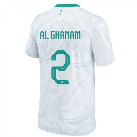 Kandiny Niño Camiseta Arabia Saudita Sultan Al Ghanam #2 Blanco 1ª Equipación 22-24 La Camisa Chile