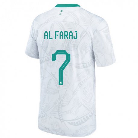 Kandiny Niño Camiseta Arabia Saudita Salman Al Faraj #7 Blanco 1ª Equipación 22-24 La Camisa Chile