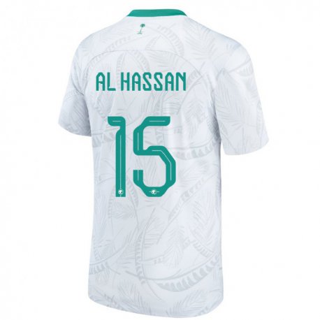 Kandiny Niño Camiseta Arabia Saudita Ali Al Hassan #15 Blanco 1ª Equipación 22-24 La Camisa Chile