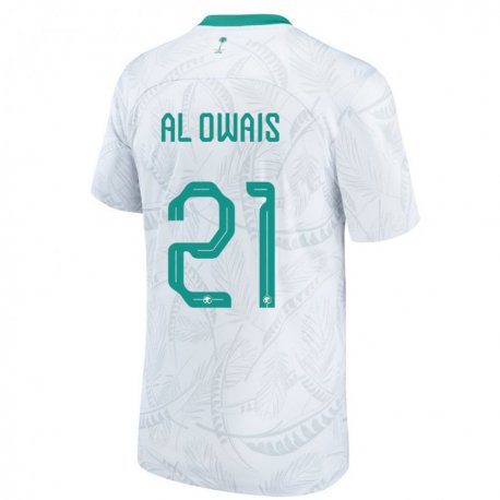 Kandiny Niño Camiseta Arabia Saudita Mohammed Al Owais #21 Blanco 1ª Equipación 22-24 La Camisa Chile