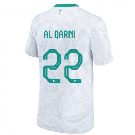 Kandiny Niño Camiseta Arabia Saudita Fawaz Al Qarni #22 Blanco 1ª Equipación 22-24 La Camisa Chile
