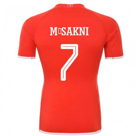 Kandiny Niño Camiseta Túnez Youssef M Sakni #7 Rojo 1ª Equipación 22-24 La Camisa Chile