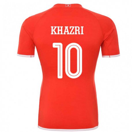Kandiny Niño Camiseta Túnez Wahbi Khazri #10 Rojo 1ª Equipación 22-24 La Camisa Chile