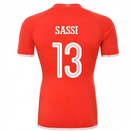 Kandiny Niño Camiseta Túnez Ferjani Sassi #13 Rojo 1ª Equipación 22-24 La Camisa Chile