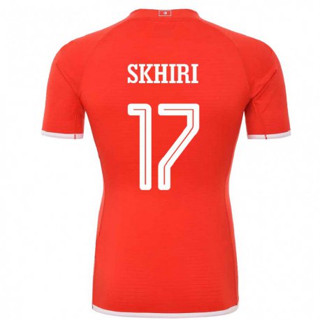 Kandiny Niño Camiseta Túnez Ellyes Skhiri #17 Rojo 1ª Equipación 22-24 La Camisa Chile