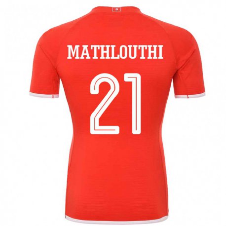 Kandiny Niño Camiseta Túnez Hamza Mathlouthi #21 Rojo 1ª Equipación 22-24 La Camisa Chile