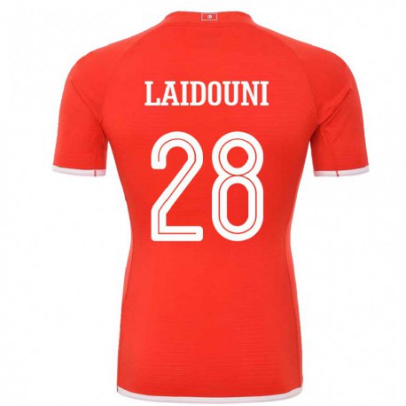 Kandiny Niño Camiseta Túnez Aissa Laidouni #28 Rojo 1ª Equipación 22-24 La Camisa Chile
