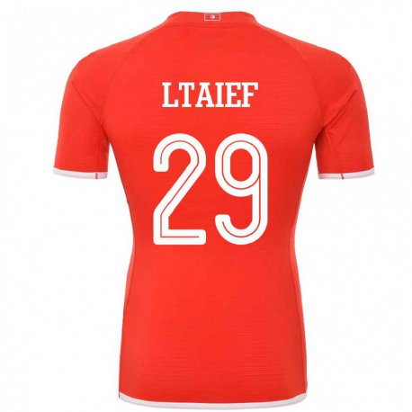 Kandiny Niño Camiseta Túnez Sayfallah Ltaief #29 Rojo 1ª Equipación 22-24 La Camisa Chile