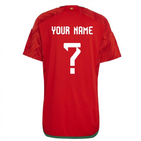 Kandiny Niño Camiseta Gales Su Nombre #0 Rojo 1ª Equipación 22-24 La Camisa Chile