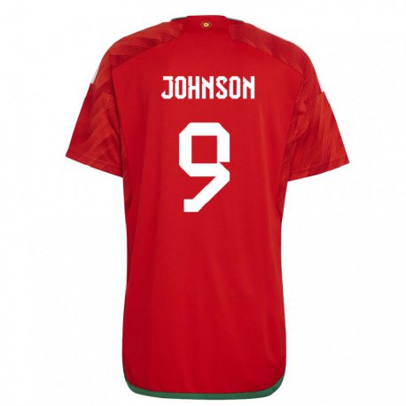 Kandiny Niño Camiseta Gales Brennan Johnson #9 Rojo 1ª Equipación 22-24 La Camisa Chile
