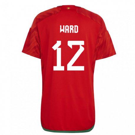 Kandiny Niño Camiseta Gales Danny Ward #12 Rojo 1ª Equipación 22-24 La Camisa Chile