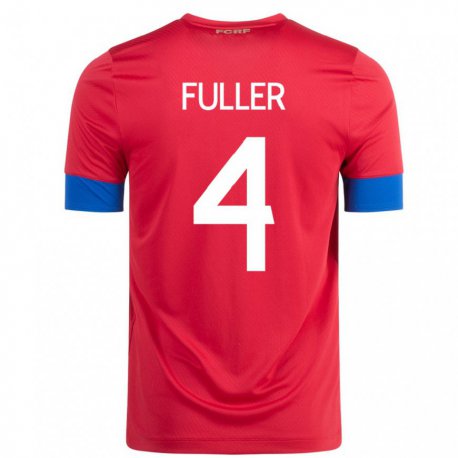Kandiny Niño Camiseta Costa Rica Keysher Fuller #4 Rojo 1ª Equipación 22-24 La Camisa Chile