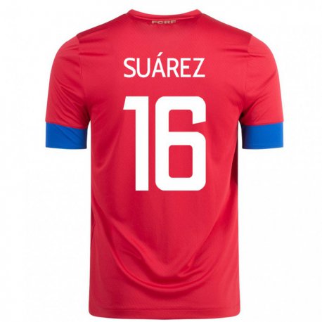 Kandiny Niño Camiseta Costa Rica Aaron Suarez #16 Rojo 1ª Equipación 22-24 La Camisa Chile