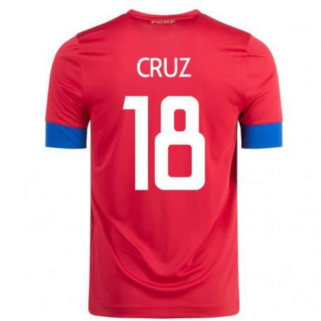 Kandiny Niño Camiseta Costa Rica Aaron Cruz #18 Rojo 1ª Equipación 22-24 La Camisa Chile