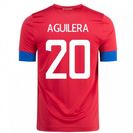 Kandiny Niño Camiseta Costa Rica Brandon Aguilera #20 Rojo 1ª Equipación 22-24 La Camisa Chile