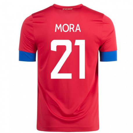 Kandiny Niño Camiseta Costa Rica Carlos Mora #21 Rojo 1ª Equipación 22-24 La Camisa Chile