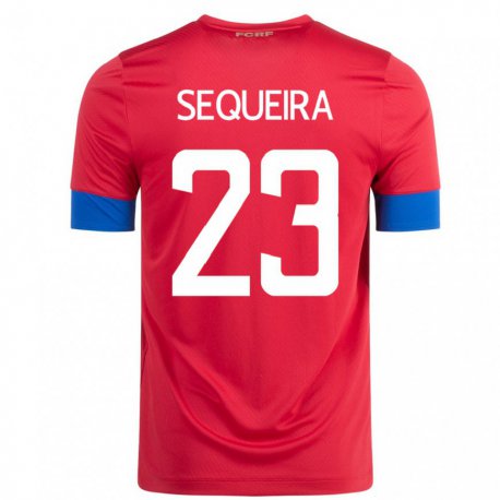 Kandiny Niño Camiseta Costa Rica Patrick Sequeira #23 Rojo 1ª Equipación 22-24 La Camisa Chile
