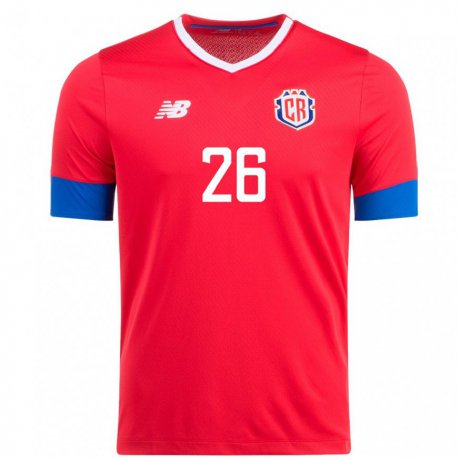 Kandiny Niño Camiseta Costa Rica Alvaro Zamora #26 Rojo 1ª Equipación 22-24 La Camisa Chile