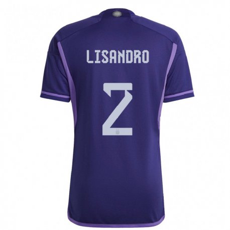 Kandiny Niño Camiseta Argentina Lisandro Martinez #2 Morado 2ª Equipación 22-24 La Camisa Chile
