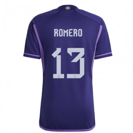 Kandiny Niño Camiseta Argentina Cristian Romero #13 Morado 2ª Equipación 22-24 La Camisa Chile
