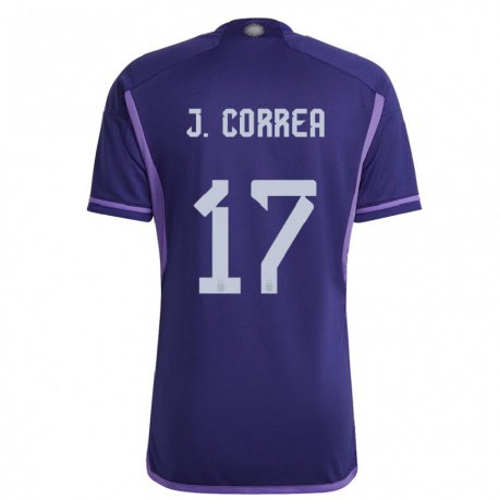 Kandiny Niño Camiseta Argentina Joaquin Correa #17 Morado 2ª Equipación 22-24 La Camisa Chile