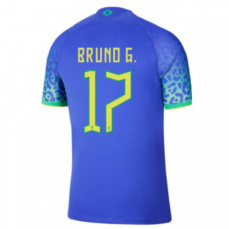 Kandiny Niño Camiseta Brasil Bruno Guimaraes #17 Azul 2ª Equipación 22-24 La Camisa Chile