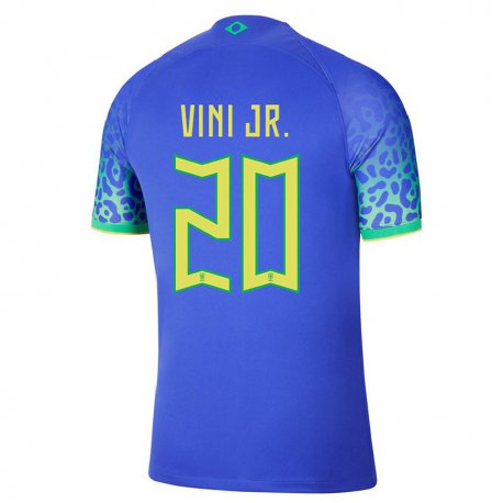 Kandiny Niño Camiseta Brasil Vinicius Junior #20 Azul 2ª Equipación 22-24 La Camisa Chile
