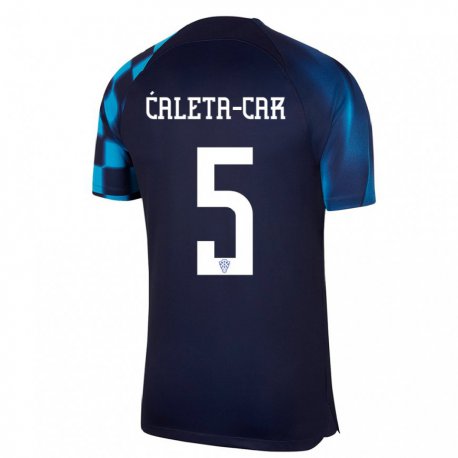 Kandiny Niño Camiseta Croacia Duje Caleta Car #5 Azul Oscuro 2ª Equipación 22-24 La Camisa Chile