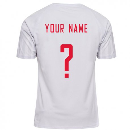 Kandiny Niño Camiseta Dinamarca Su Nombre #0 Blanco 2ª Equipación 22-24 La Camisa Chile