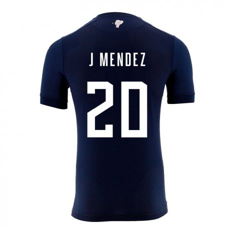 Kandiny Niño Camiseta Ecuador Jhegson Mendez #20 Azul Marino 2ª Equipación 22-24 La Camisa Chile
