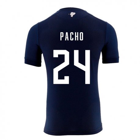 Kandiny Niño Camiseta Ecuador William Pacho #24 Azul Marino 2ª Equipación 22-24 La Camisa Chile