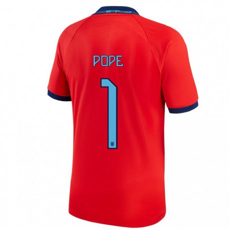 Kandiny Niño Camiseta Inglaterra Nick Pope #1 Rojo 2ª Equipación 22-24 La Camisa Chile