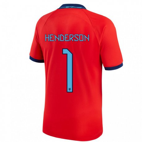 Kandiny Niño Camiseta Inglaterra Dean Henderson #1 Rojo 2ª Equipación 22-24 La Camisa Chile