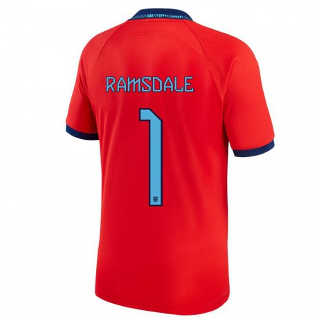 Kandiny Niño Camiseta Inglaterra Aaron Ramsdale #1 Rojo 2ª Equipación 22-24 La Camisa Chile