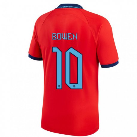 Kandiny Niño Camiseta Inglaterra Jarrod Bowen #10 Rojo 2ª Equipación 22-24 La Camisa Chile