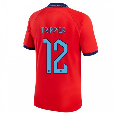 Kandiny Niño Camiseta Inglaterra Kieran Trippier #12 Rojo 2ª Equipación 22-24 La Camisa Chile