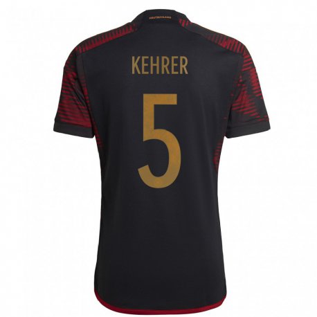 Kandiny Niño Camiseta Alemania Thilo Kehrer #5 Granate Negro 2ª Equipación 22-24 La Camisa Chile